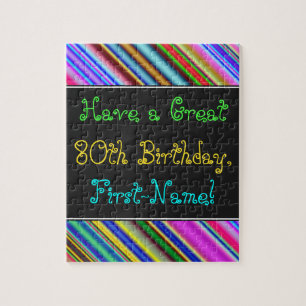 Fun, Colorful, Whimsical 80th Birthday Puzzle