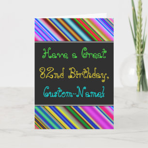 Fun, Colorful, Whimsical 82nd Birthday Card