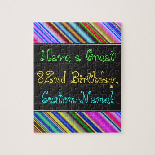 Fun Colorful Whimsical 82nd Birthday Puzzle