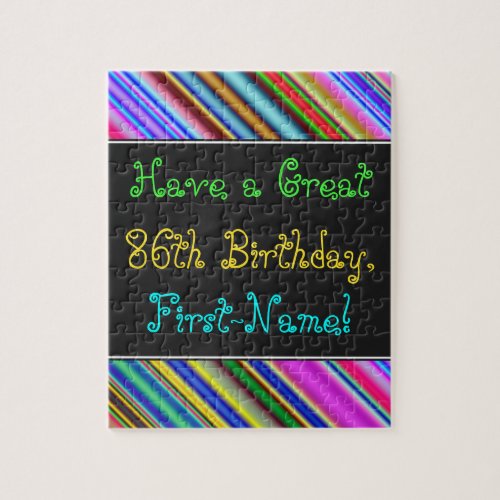 Fun Colorful Whimsical 86th Birthday Puzzle