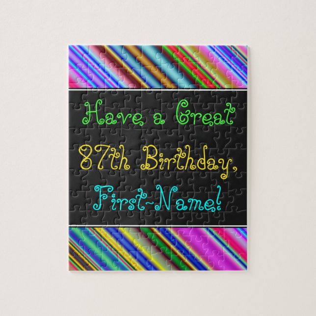 Fun, Colorful, Whimsical 87th Birthday Puzzle (Vertical)