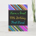 [ Thumbnail: Fun, Colorful, Whimsical 88th Birthday Card ]