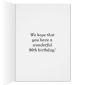Fun, Colorful, Whimsical 90th Birthday Card (Inside (Right))