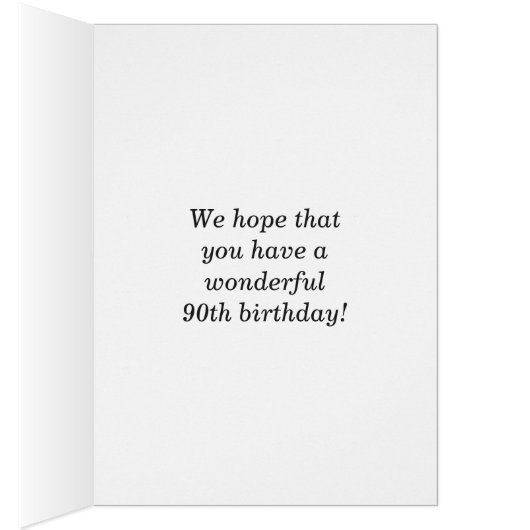 Fun, Colorful, Whimsical 90th Birthday Card (Inside (Right))