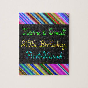 Fun, Colorful, Whimsical 90th Birthday Puzzle