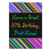 Fun, Colorful, Whimsical 97th Birthday Card (Front)