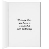 Fun, Colorful, Whimsical 97th Birthday Card (Inside (Right))
