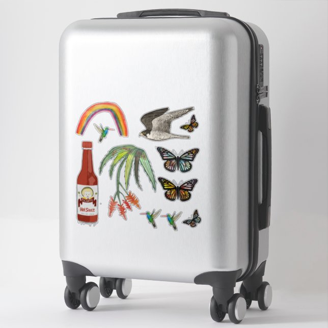 Fun Colorful Whimsical Mix Sticker (Suitcase)