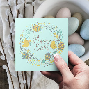 Fun Colorful Wreath Easter Brunch Egg Hunt Holiday Card