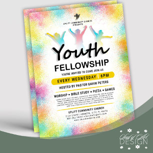 Fun & Colorful Youth Fellowship Church Event Flyer
