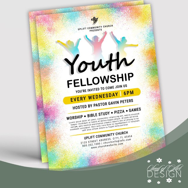 Fun & Colorful Youth Fellowship Church Event Flyer (Creator Uploaded)