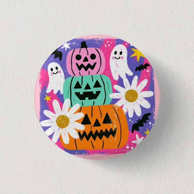 Fun Colors Halloween Gift Button (Front)