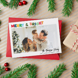 Fun Colors Merry and Bright Christmas Photo Holiday Card