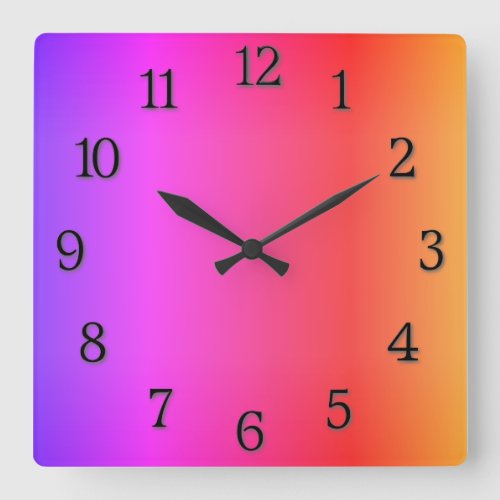 Fun Colors with Black Numbers  Wall Clock