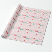 Fun Colourful Fa La La Typographic Pattern Pink Wrapping Paper (Unrolled)