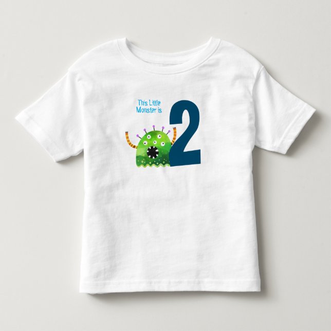 Fun colourful my little monster 2nd birthday  toddler t-shirt (Front)
