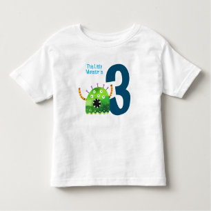 Fun colourful my little monster 3rd birthday toddler t-shirt