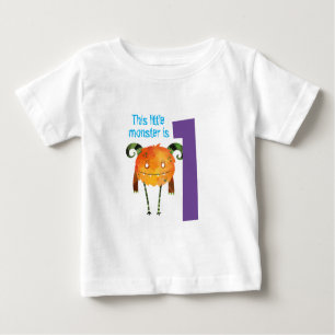 Fun colourful my little monster first birthday baby T-Shirt