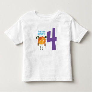 Fun colourful My Little Monster is four Toddler T-shirt