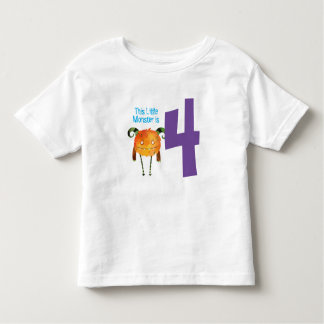 Fun colourful My Little Monster is four Toddler T-shirt
