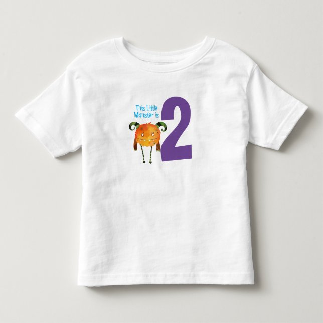 Fun colourful My Little Monster is two birthday  T Toddler T-shirt (Front)