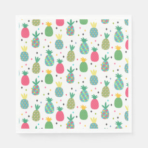 Fun colourful pineapple patterned napkins