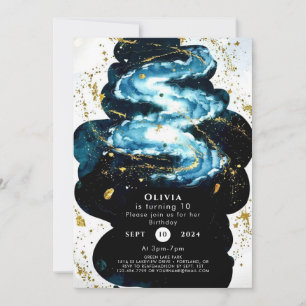 Fun Comet Space Birthday Invitation
