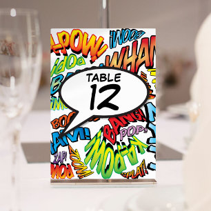 Fun Comic Book Pop Art Table Number