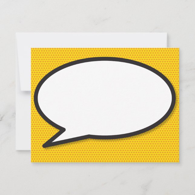 Fun Comic Book Speech Bubble Note Card (Front)