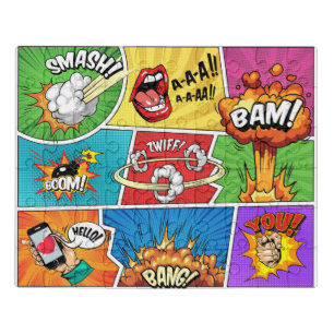 Fun comic book style trendy unique jigsaw puzzle