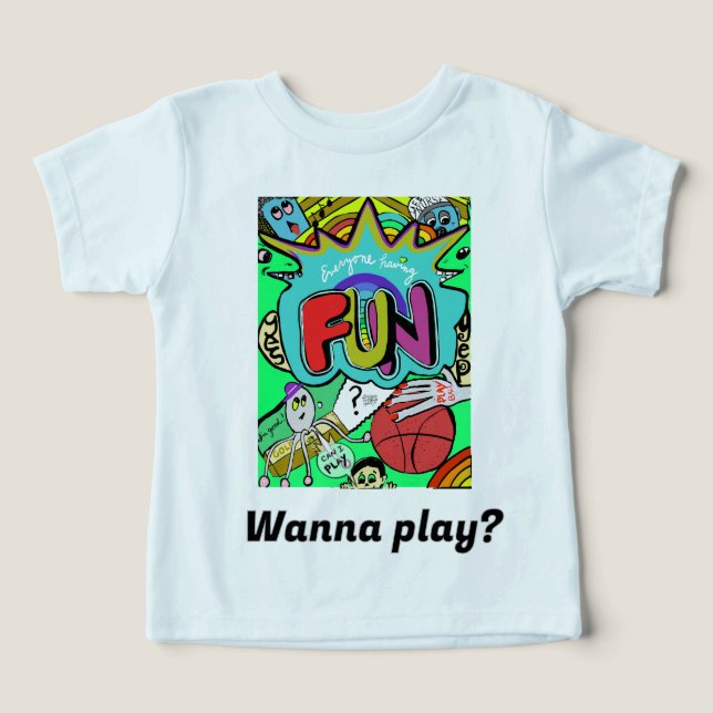 Fun Comic Illustration of Togetherness Toddler T-shirt (Design Front)