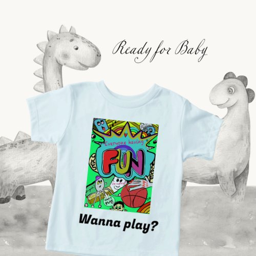 Fun Comic Illustration of Togetherness Toddler T-shirt