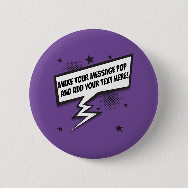 Fun comic style callout speech bubble button (Front)