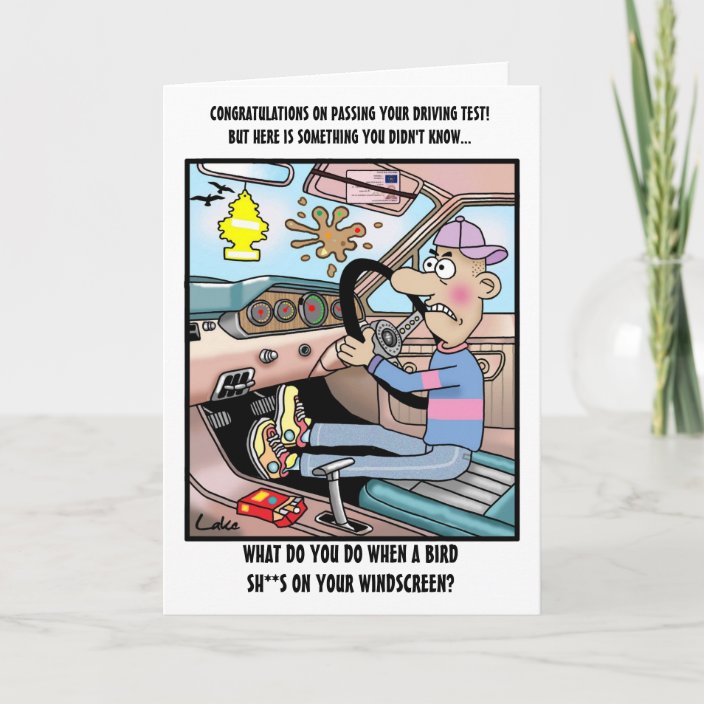 exam card driving test card Funny congratulations card for sister for him for her for brother funny card funny well done card