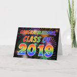 [ Thumbnail: Fun "Congratulations, Class of 2019" (Fireworks) Card ]