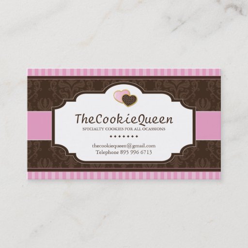 Customizable Fun Cookie Bakery Business Card