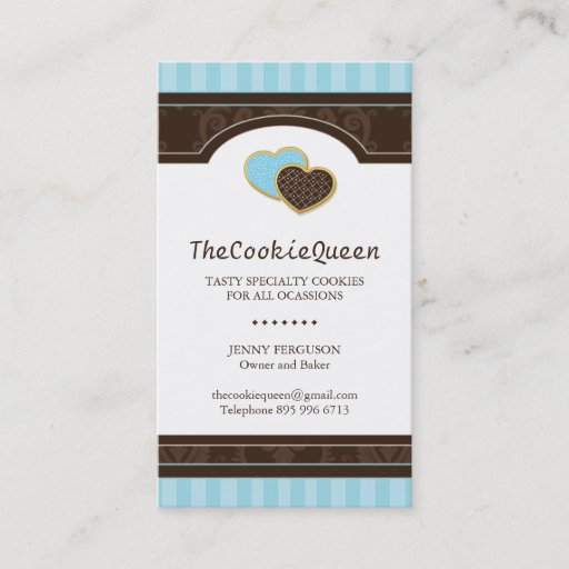 Customizable Fun Cookie Bakery Business Card
