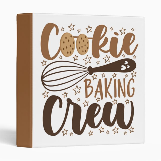 Fun Cookie Baking Crew Design 3 Ring Binder (Front/Spine)