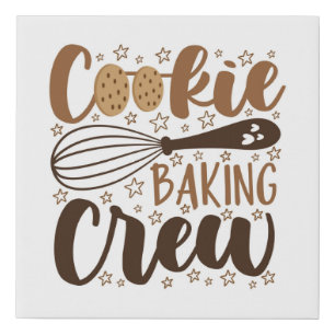 Fun Cookie Baking Crew Design Faux Canvas Print