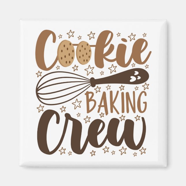 Fun Cookie Baking Crew Design Magnet (Front)