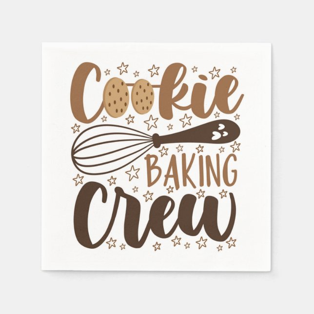 Fun Cookie Baking Crew Design Napkins (Front)