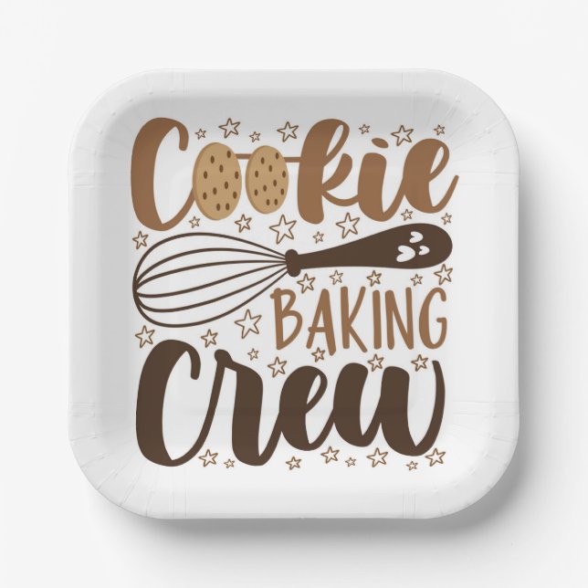 Fun Cookie Baking Crew Design Paper Plates (Front)