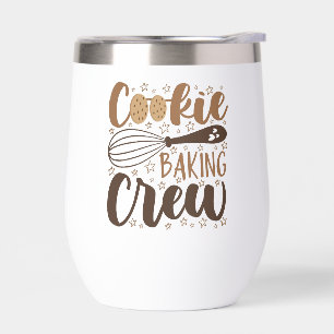 Fun Cookie Baking Crew Design Thermal Wine Tumbler