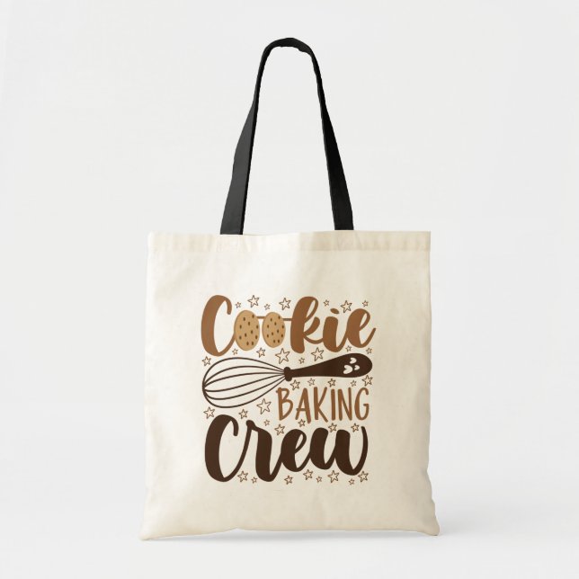Fun Cookie Baking Crew Design Tote Bag (Front)