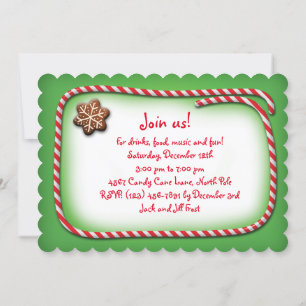 Fun Cookies and Candy Christmas Party Invitation