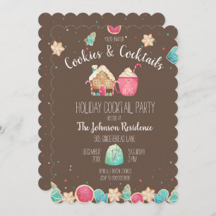 Fun Cookies & Cocktails Christmas Cookie Swap Invitation