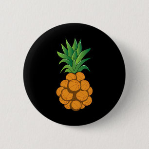 Fun cool basketball pineapple design - graphic art button