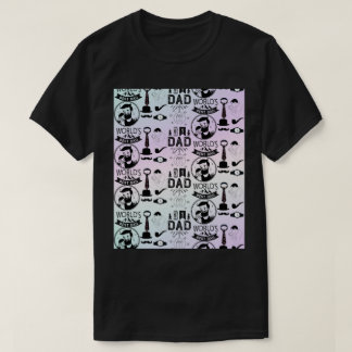 Fun Cool Best Dad Multicolor Doodle Pattern Design T-Shirt