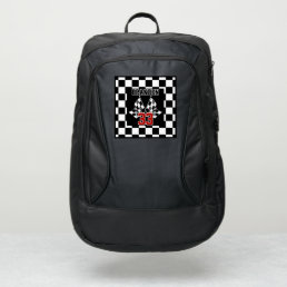Fun Cool Black And White Checkered Flag Pattern Port Authority&#174; Backpack