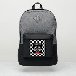 Fun Cool Black And White Checkered Flag Pattern Port Authority&#174; Backpack